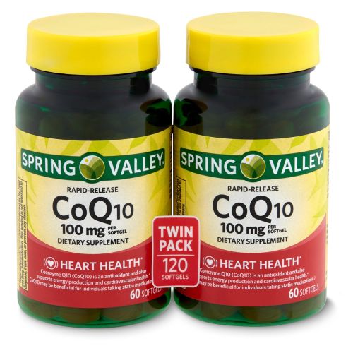 Spring Valley Rapid-Release CoQ10 Dietary Supplement; 100 mg; 60 Count; 2 pack Spring Valley Rapid-Release CoQ10 Dietary Supplement; 100 mg; 60 Count; 2 pack